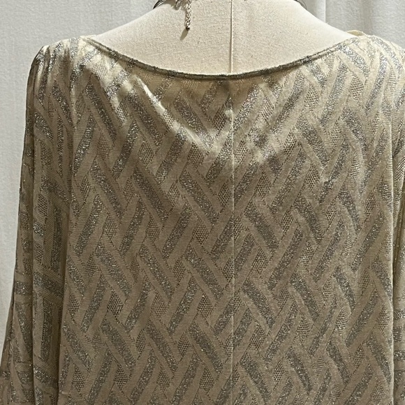 Nine & Co Ladies Dress Beige Silver Grey Dolman Cold Shoulder Cowl Neck 10 - Picture 11 of 15